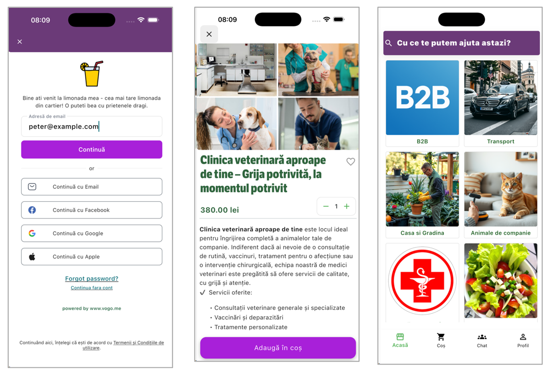 VOGO mobile app preview set 2
