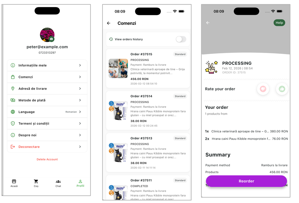 VOGO mobile app showcase - set 1