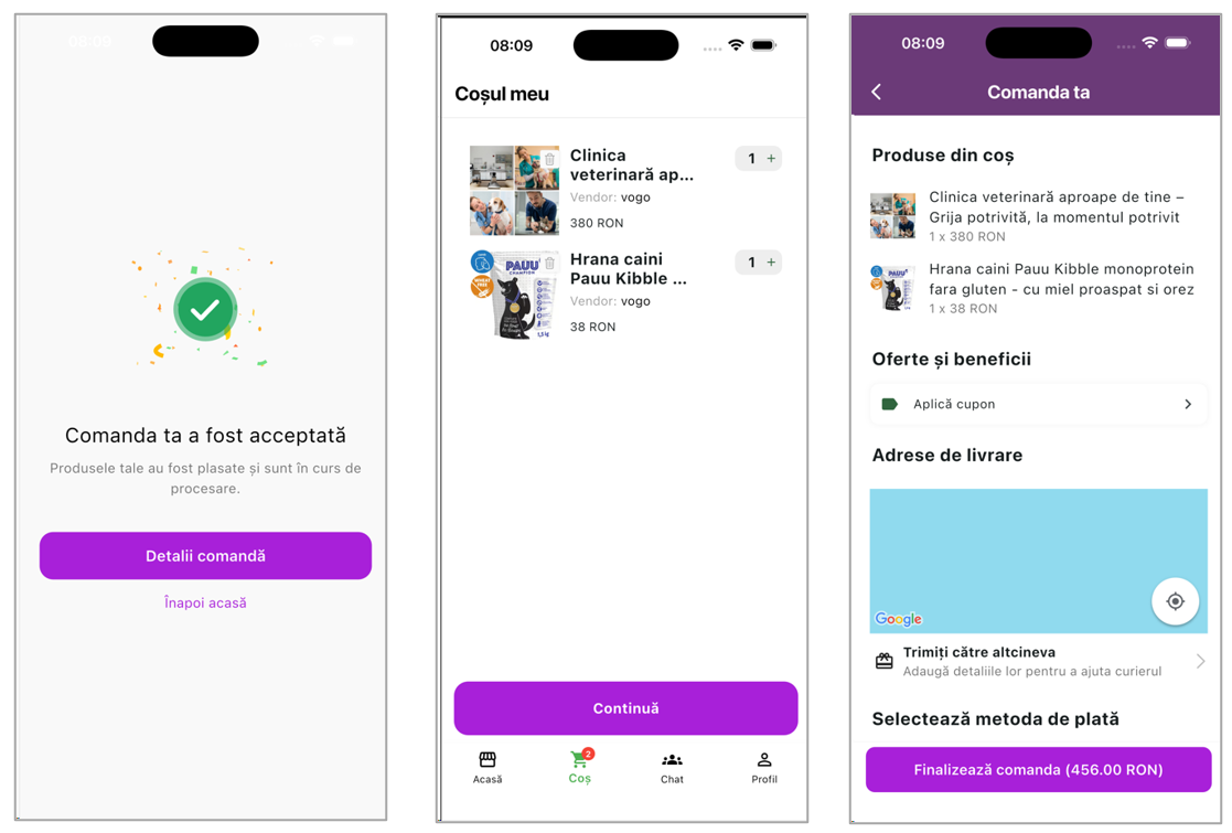 VOGO mobile app showcase - set 3