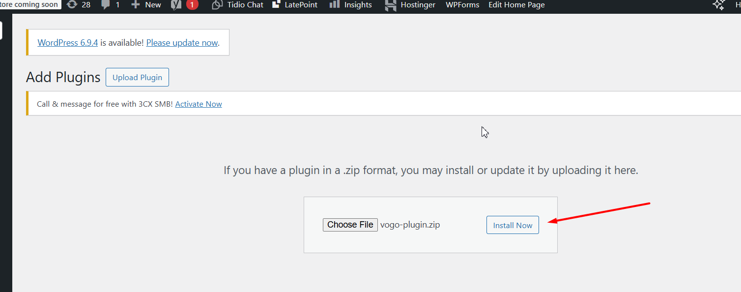 WordPress Add New Plugin screen step 5