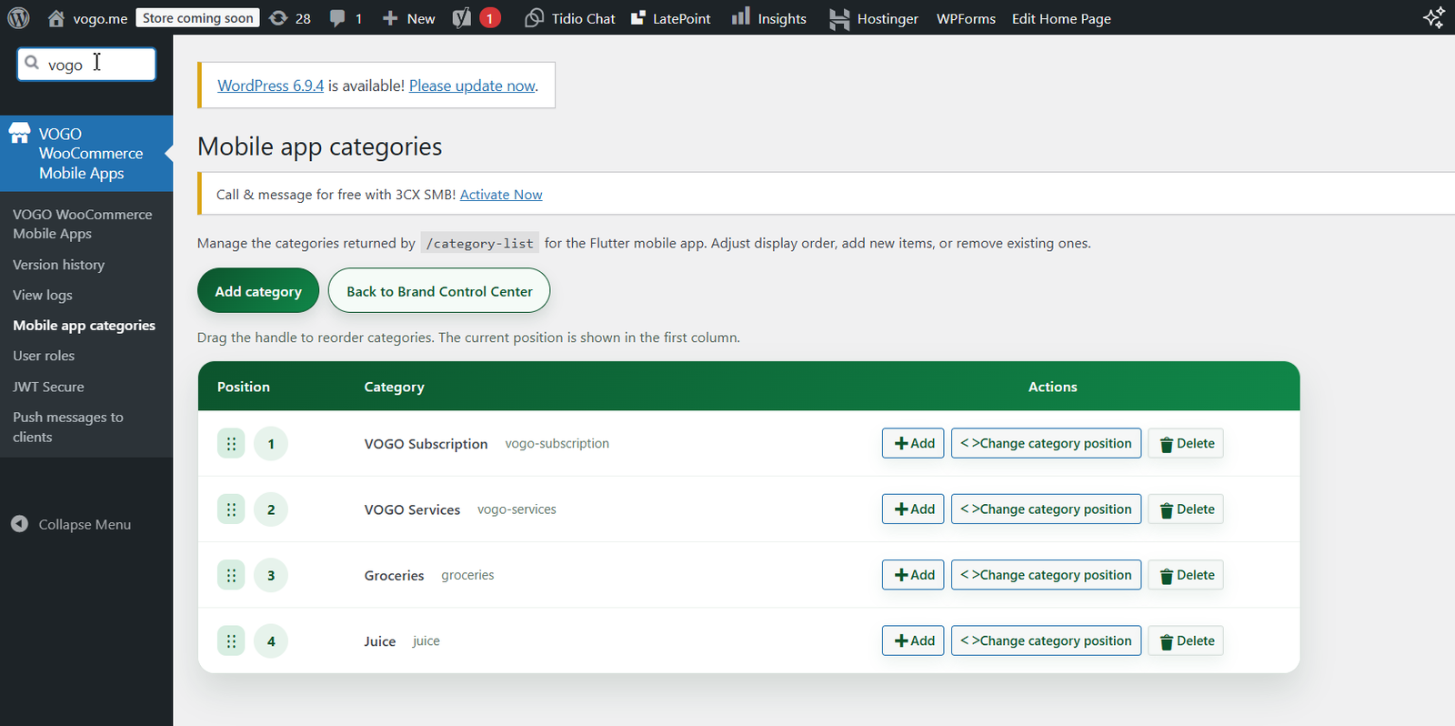 VOGO plugin initial configuration step 6